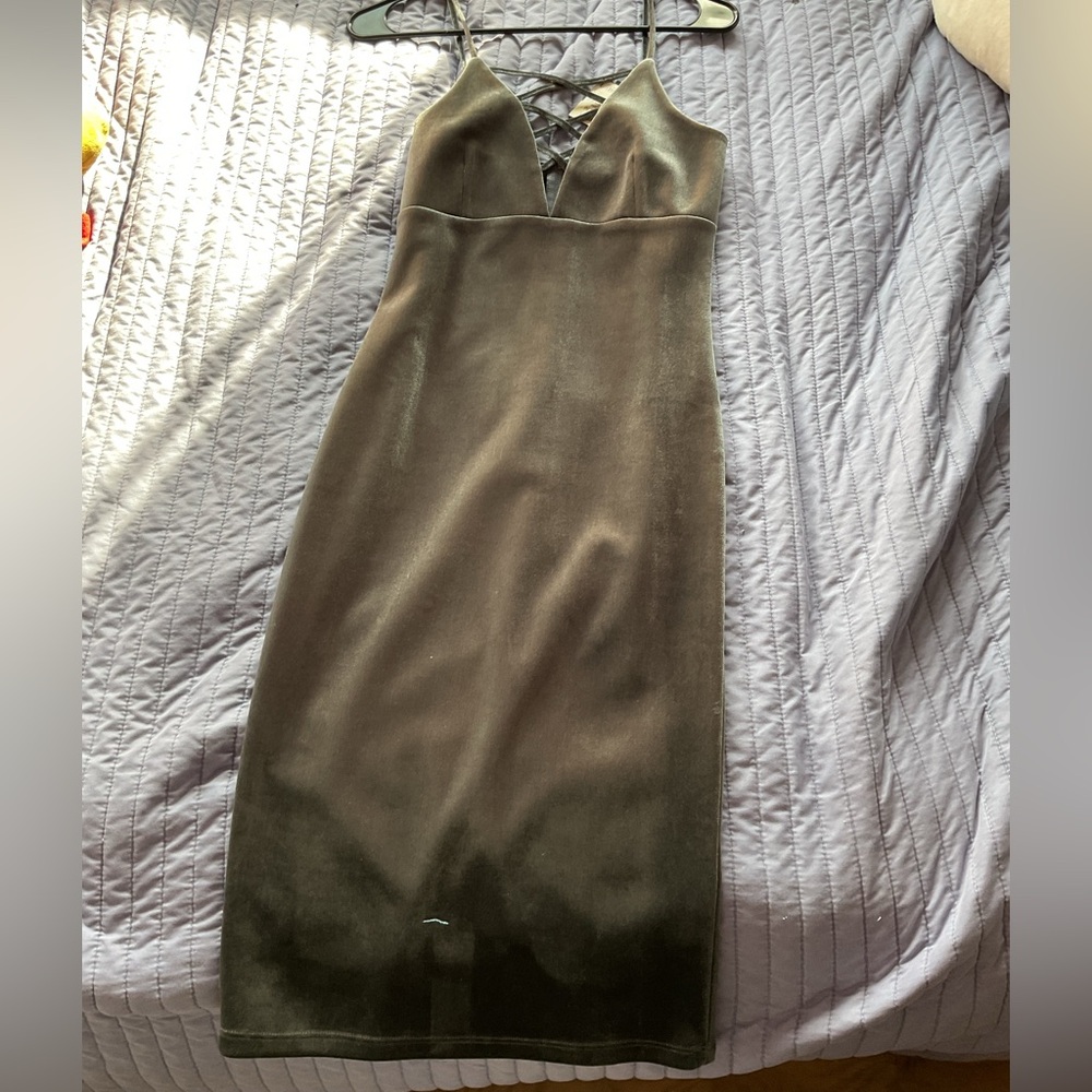 Gray Akira velvet dress